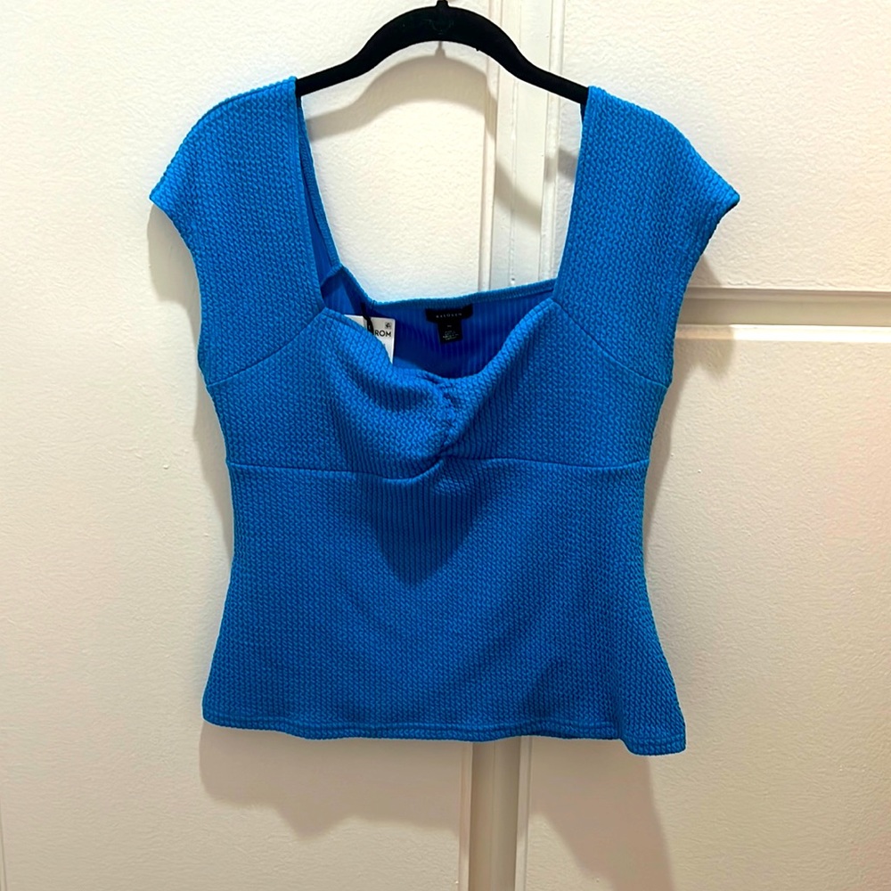 BRAND NEW - halogen baby blue top - M